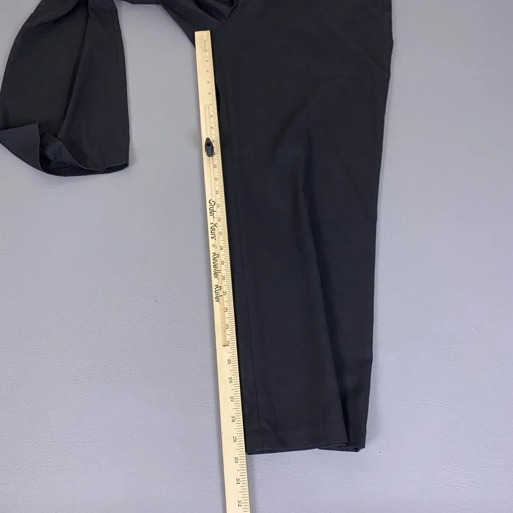 JM Haggar Dress Pants Men's Size 42x30 Black Stretch Slacks Flat Front